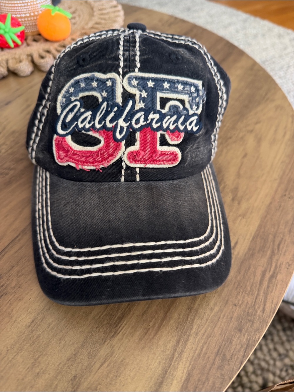 Woman’s  California 'SF' Embroidered Baseball Cap - Black